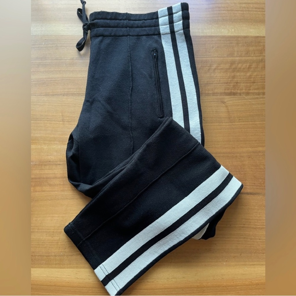 Isabel Marant Black Sweatpants with White Stripe Detail
